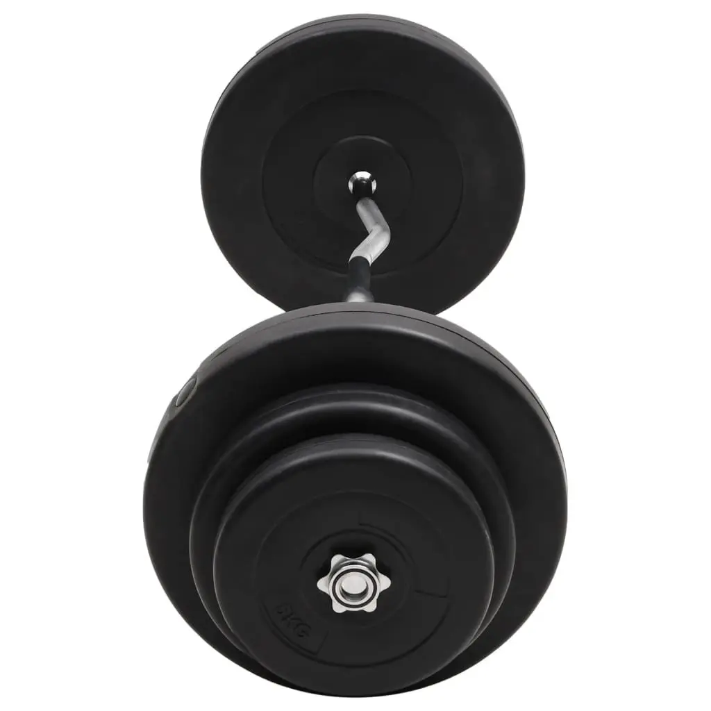 Curl Barbell Set 60kg Strength Training Black Home Gym Exercise