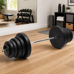 Reliable 90 kg Barbell Set with Noise-Reducing Plates