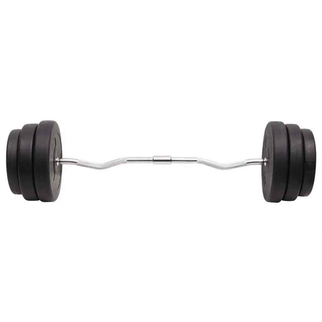 Curl Barbell Weightlifting Set 90 kg Black Strength Training