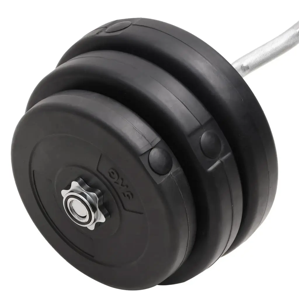 Curl Barbell Weightlifting Set 90 kg Black Strength Training