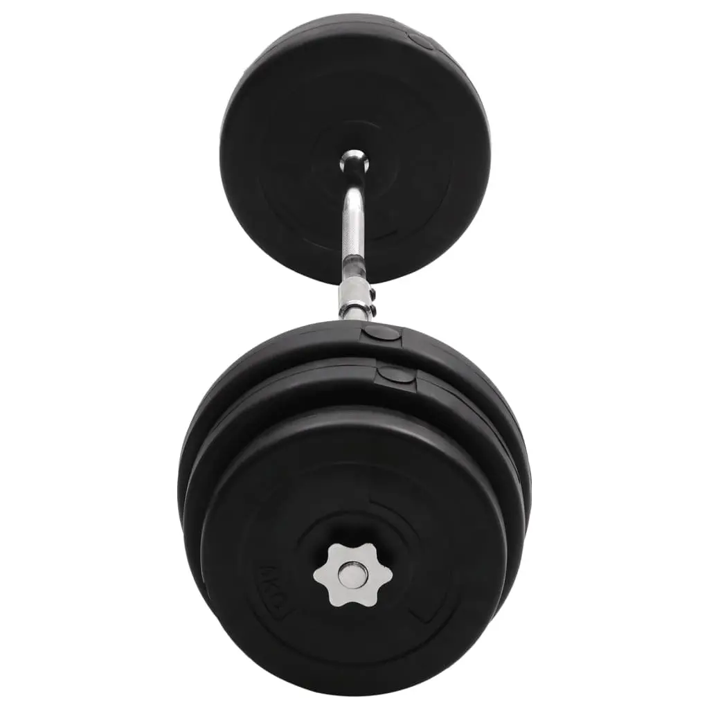 Curl Barbell Weightlifting Set 90kg Black Strength Training Home Gym