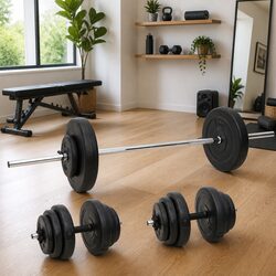 Reliable 60kg Barbell and Dumbbell Set for Home Gyms
