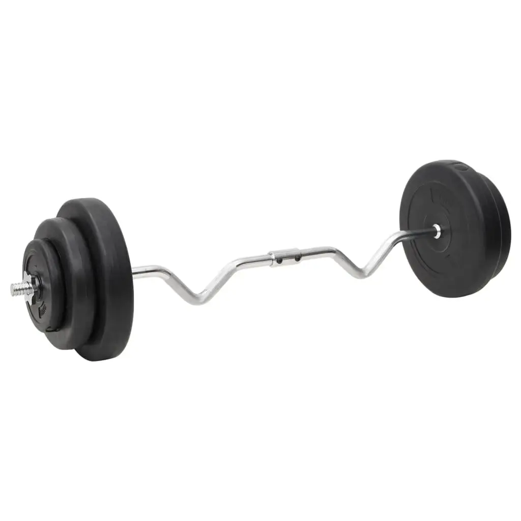 Barbell and Dumbbell Weight Set 60kg Strength Training Home Gym Black
