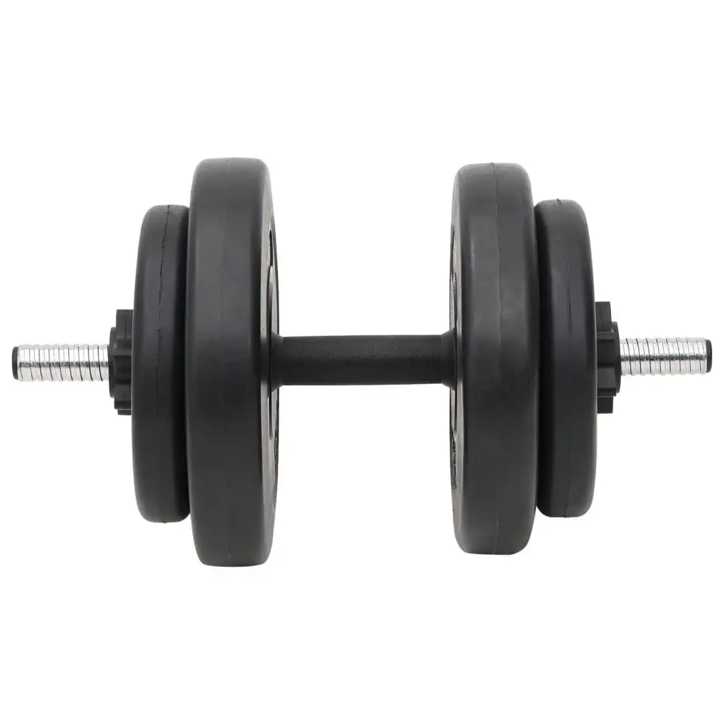 Barbell and Dumbbell Weight Set 60kg Strength Training Home Gym Black