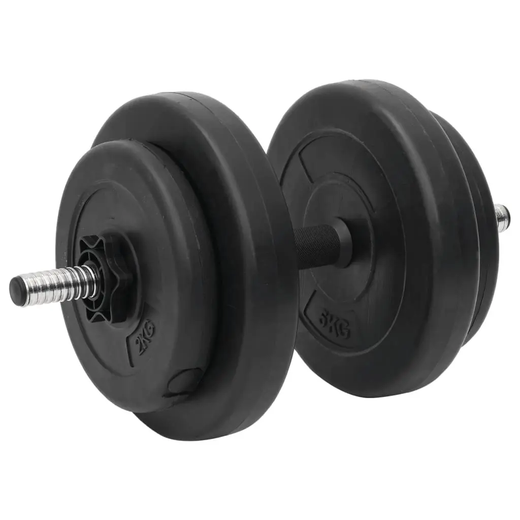 Barbell and Dumbbell Weight Set 60kg Strength Training Home Gym Black
