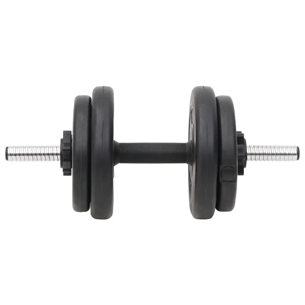 Barbell and Dumbbell Weight Set 60kg Strength Training Home Gym Black