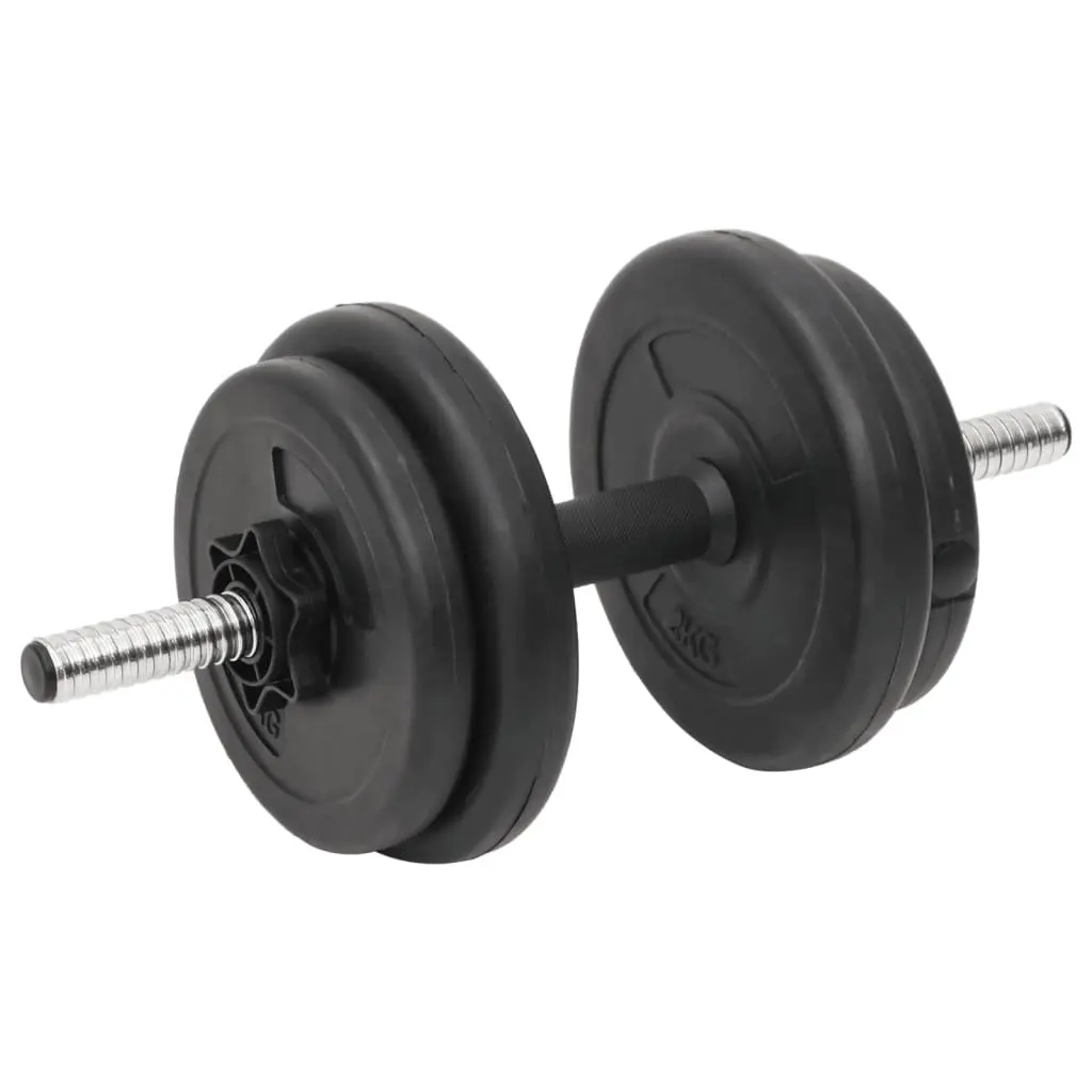 Barbell and Dumbbell Weight Set 60kg Strength Training Home Gym Black