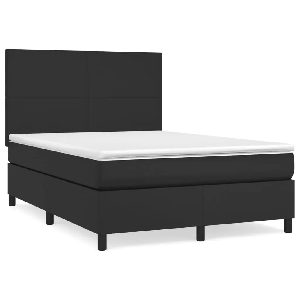 Double Box Spring Bed with Pocket Spring Mattress Black 137x187 cm Adjustable