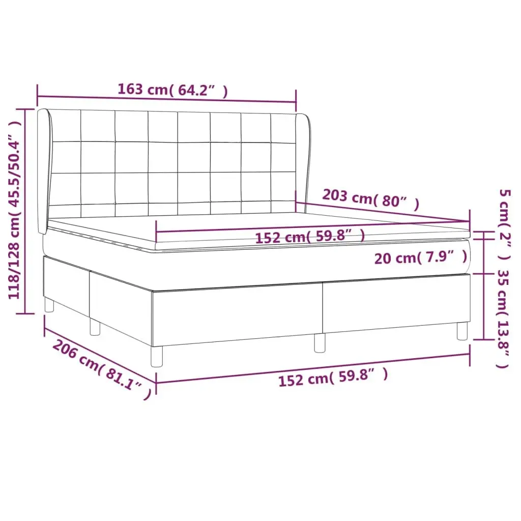 Queen Size Box Spring Bed with Pocket Spring Mattress Dark Grey Fabric