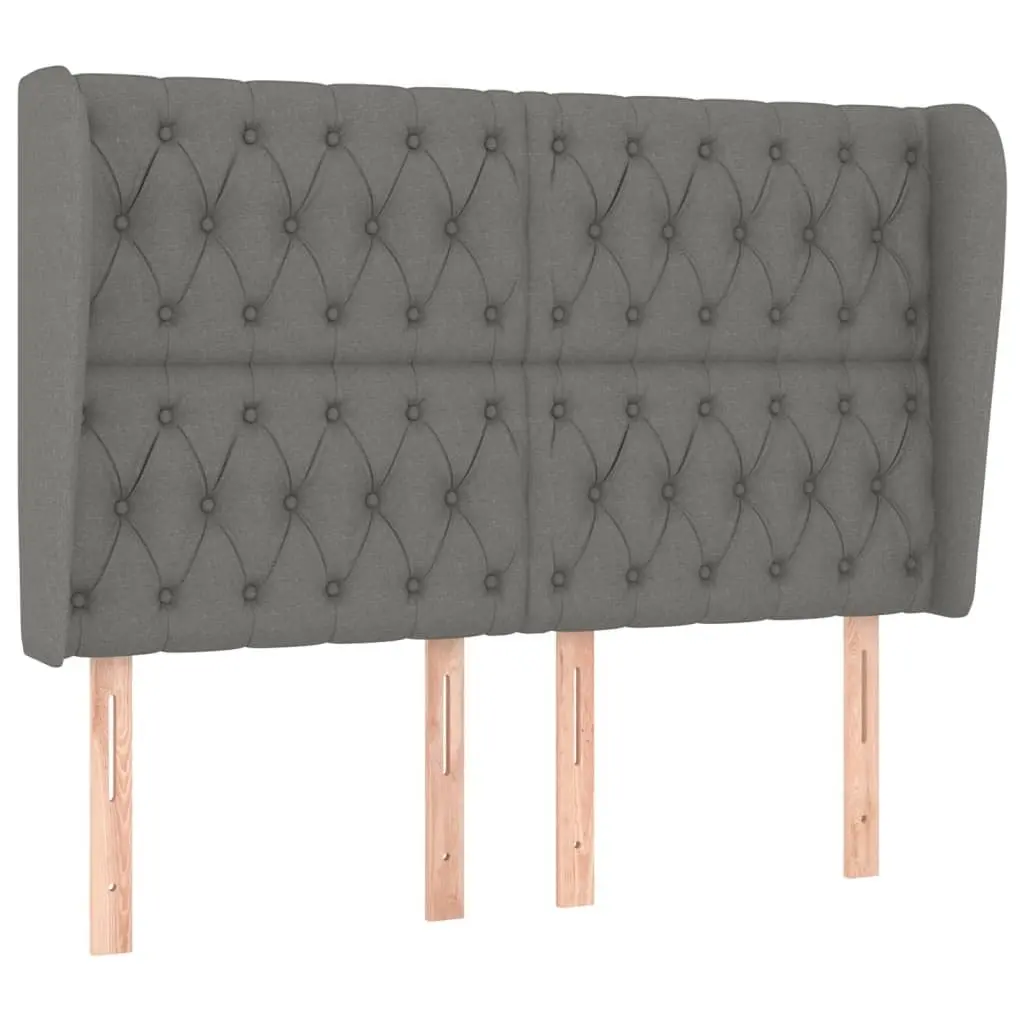 Box Spring Bed Queen Size with Pocket Spring Mattress Grey Fabric Headboard