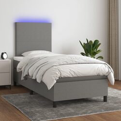 Comfortable Box Spring Bed with LED and Practical Design