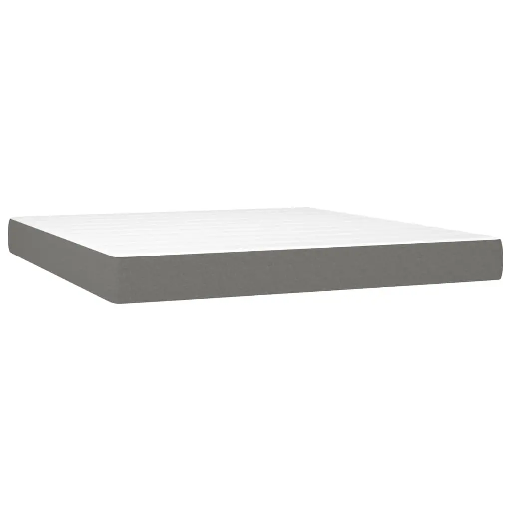 Queen Size Box Spring Bed with Pocket Spring Mattress Adjustable Headboard LED
