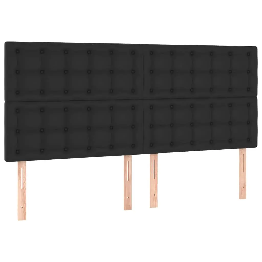 Box Spring Bed Queen Size Pocket Spring Mattress Adjustable LED Headboard Black Faux Leather