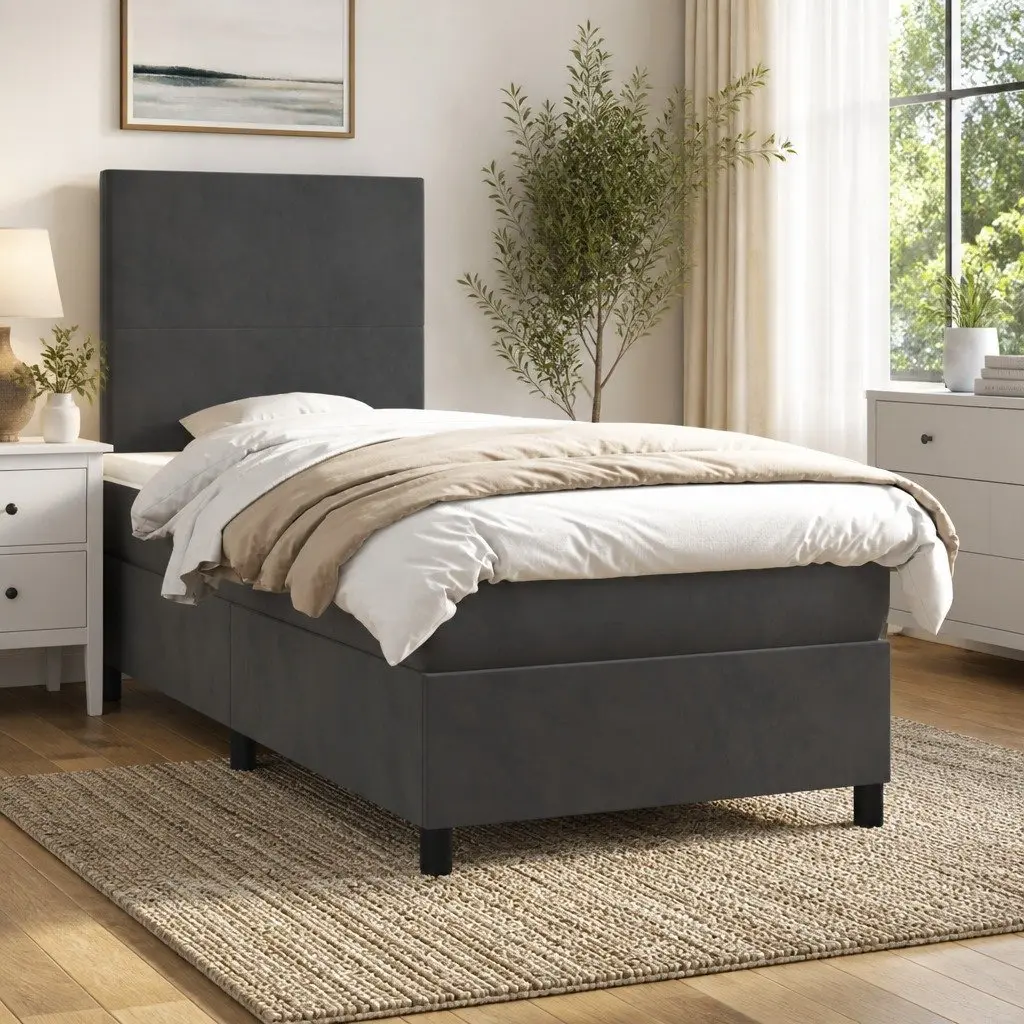 King Single Box Spring Bed with LED Lights