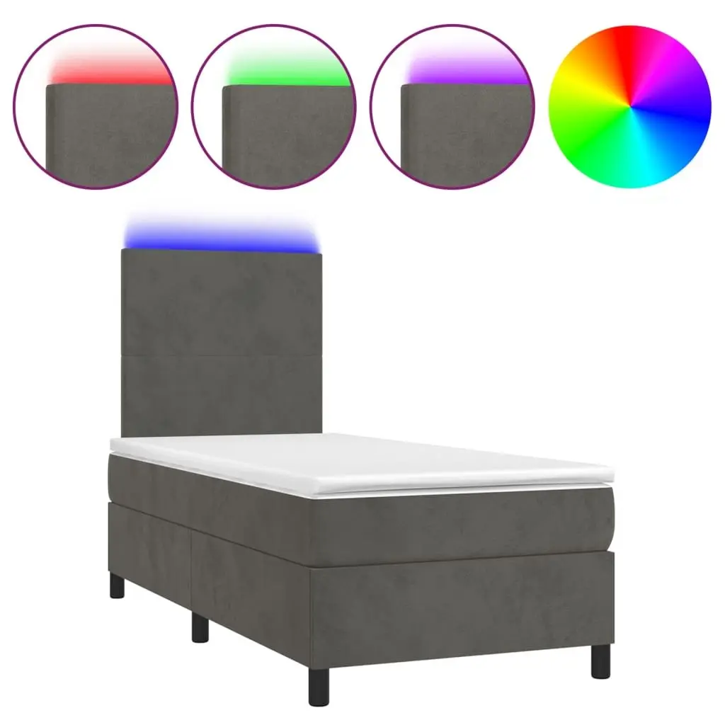 King Single Box Spring Bed with LED Lights