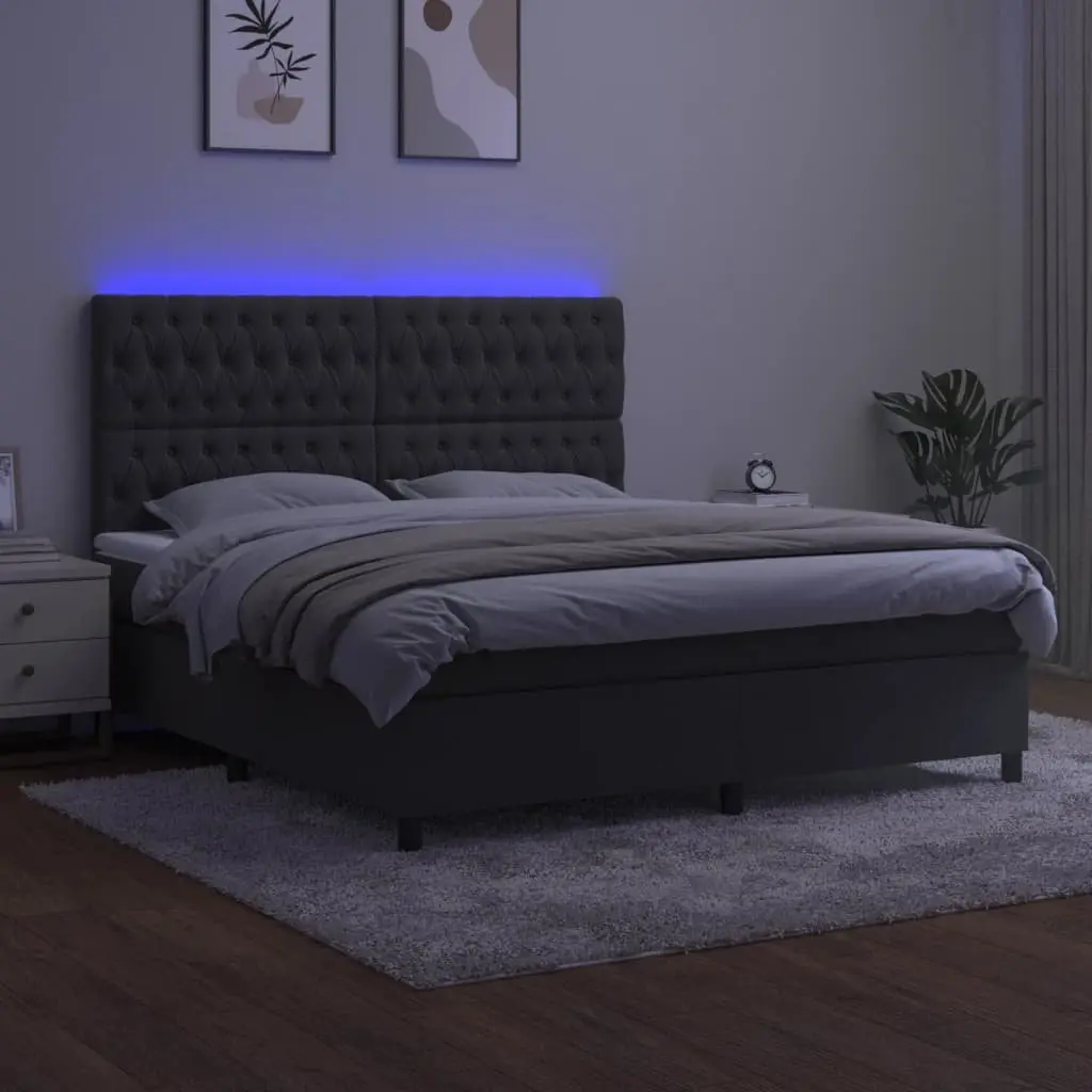 Queen Size Bed with LED Lights and Pocket Springs