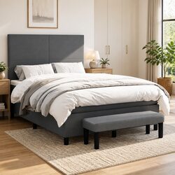 A Reliable Dark Grey Box Spring Bed for Comfort and Value