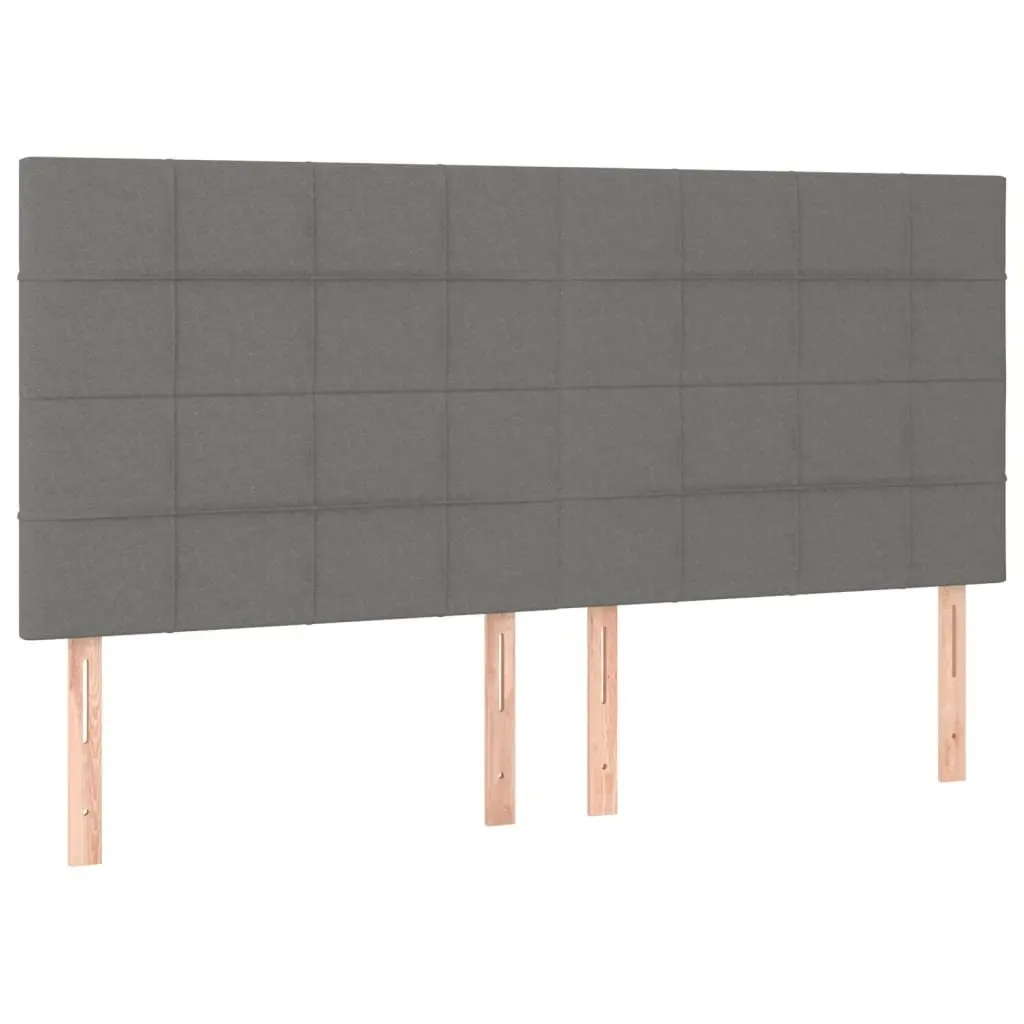 Queen Size Box Spring Bed with Pocket Mattress Grey Fabric Headboard Bench