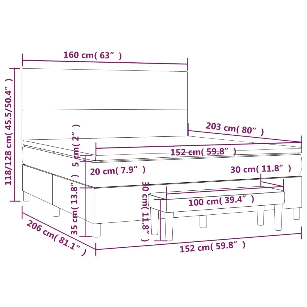 Queen Size Bed with Pocket Spring and Bench