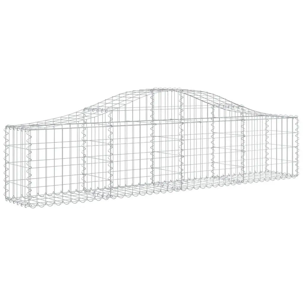 Arched Gabion Baskets Garden Barrier Retaining Wall 200 x 30 x 40/60 cm Silver 3 Piece