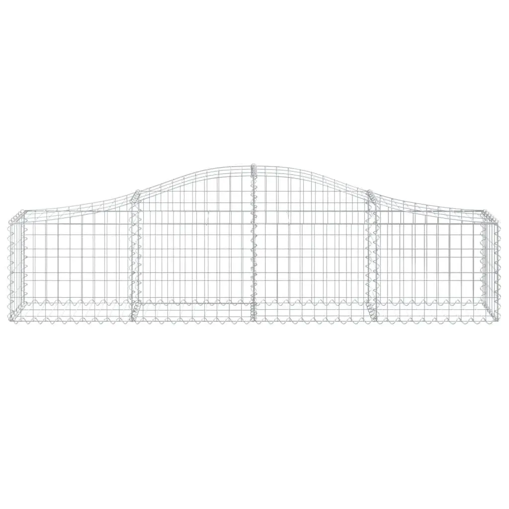 Arched Gabion Baskets Garden Barrier Retaining Wall 200 x 30 x 40/60 cm Silver 3 Piece
