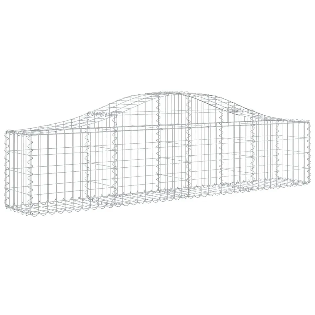 Arched Gabion Baskets Garden Barrier 200 x 30 x 40/60 cm Silver 4 Piece