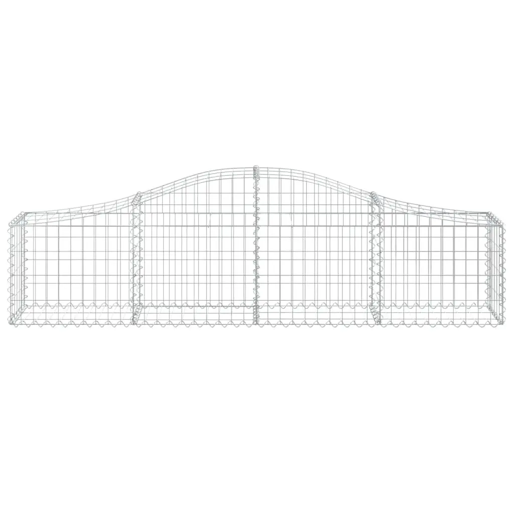 Arched Gabion Baskets Garden Barrier 200 x 30 x 40/60 cm Silver 4 Piece