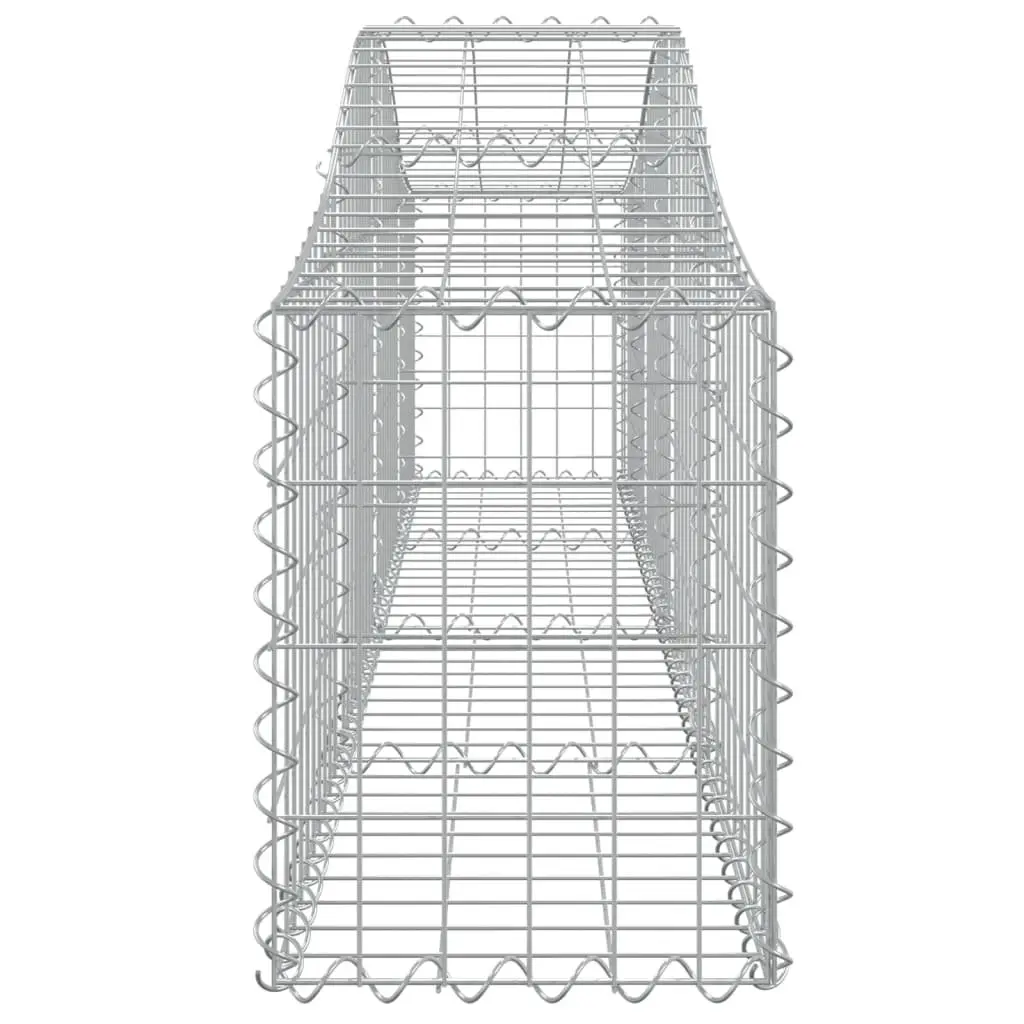 Arched Gabion Baskets Garden Barrier 200 x 30 x 40/60 cm Silver 4 Piece