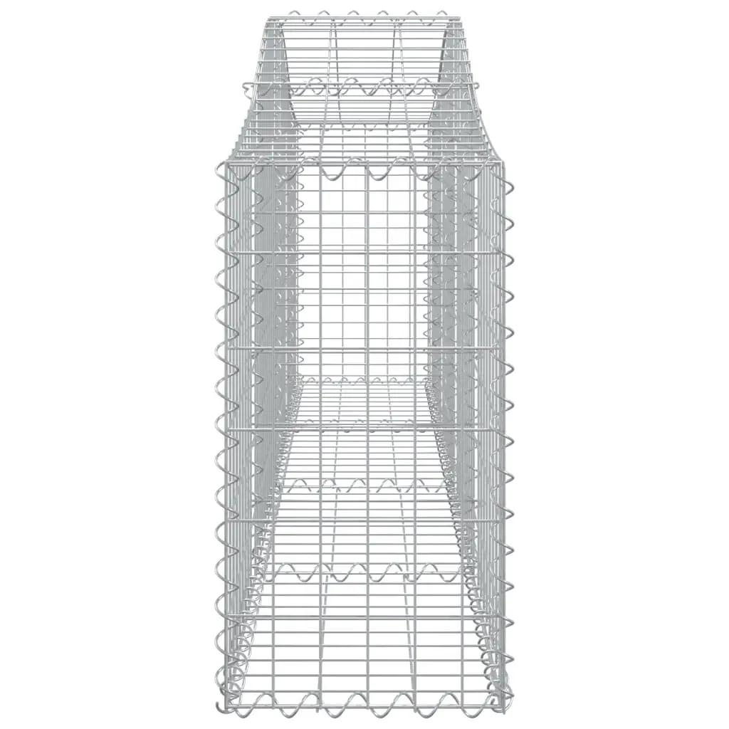 Arched Gabion Baskets Decorative Garden Retaining Wall 200 x 30 x 60/80 cm Silver Galvanised Iron 4 Piece