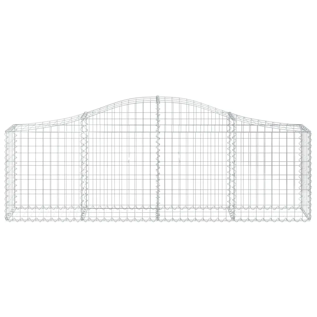 Arched Gabion Baskets Garden Barriers 5 Piece Silver