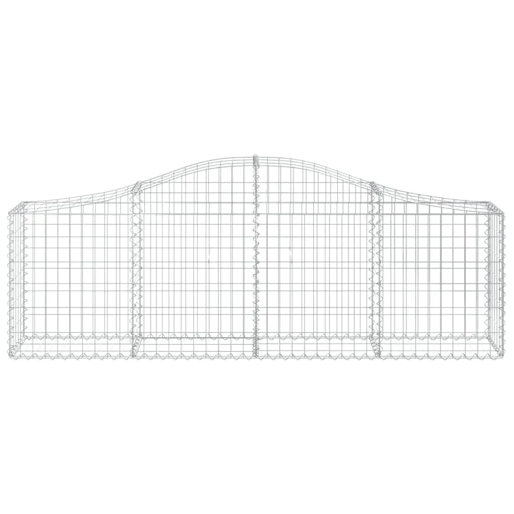 Arched Gabion Baskets Garden Barrier Decorative Outdoor 6 Piece Silver 200 x 30 x 60/80 cm