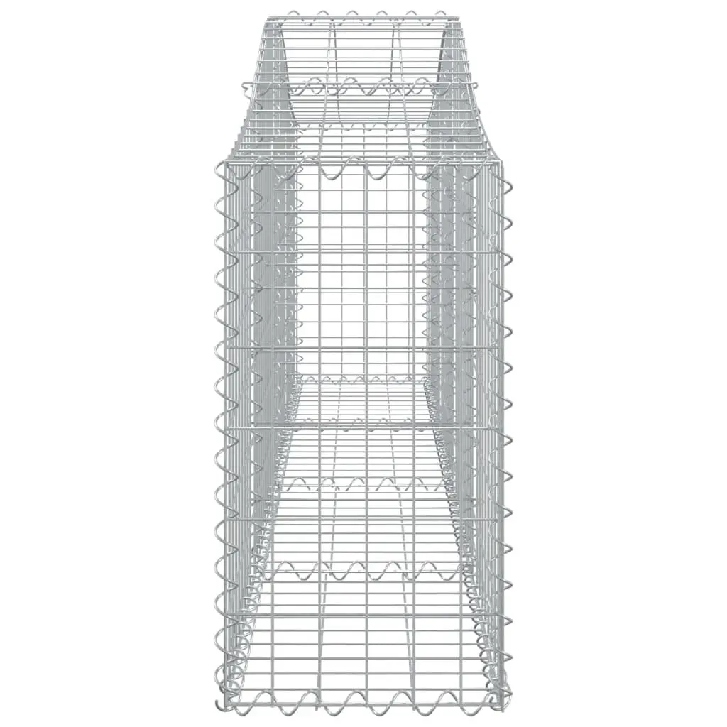 Arched Gabion Baskets Garden Barrier Decorative Outdoor 6 Piece Silver 200 x 30 x 60/80 cm