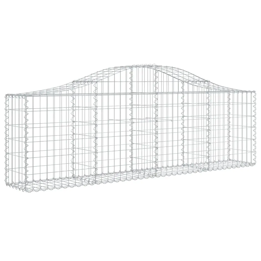 Arched Gabion Baskets Garden Barriers 200 x 30 x 60/80 cm Silver 7 Piece