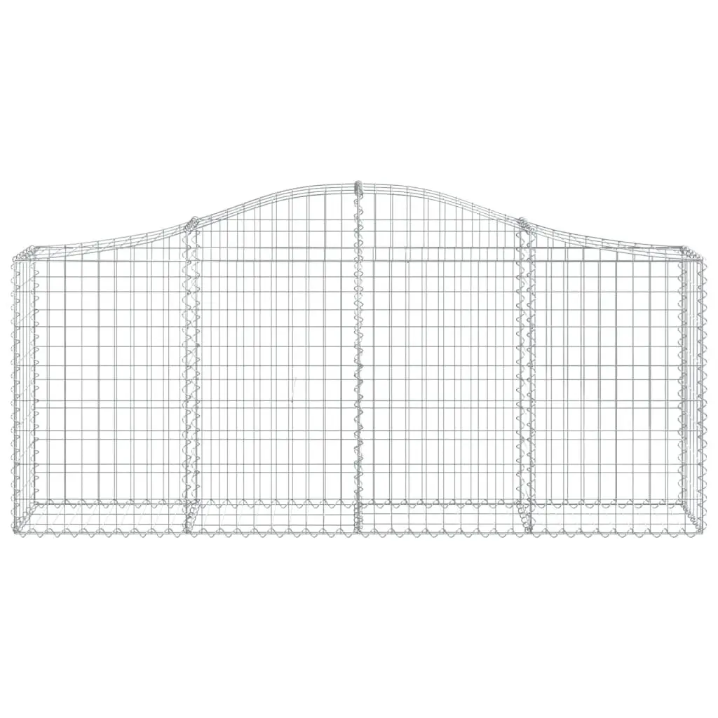 Arched Gabion Baskets Garden Barrier 200 x 30 x 80 100 cm Silver 2 Piece