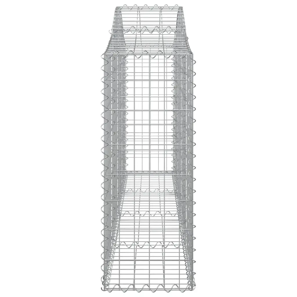 Arched Gabion Baskets Garden Barrier 200 x 30 x 80 100 cm Silver 2 Piece