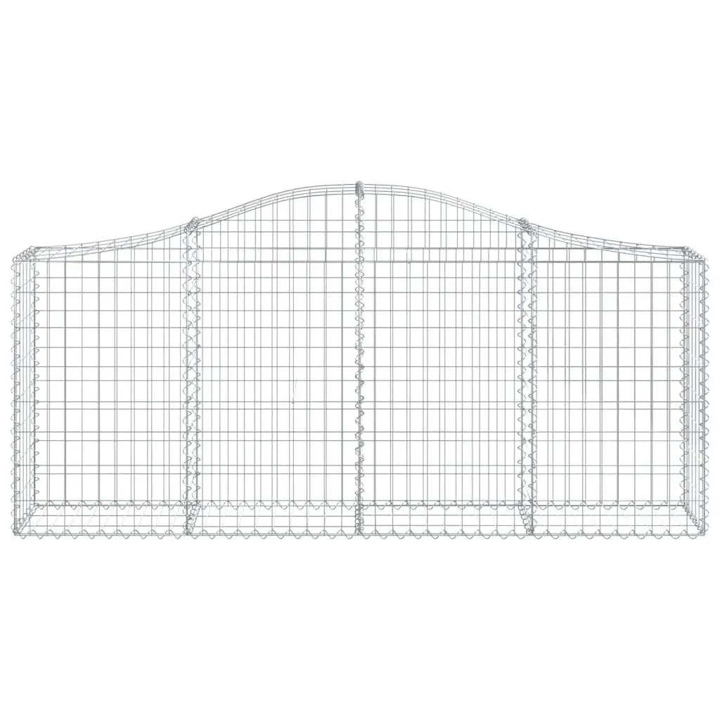 Arched Gabion Baskets Garden Barrier 3 pcs Decorative Outdoor Silver