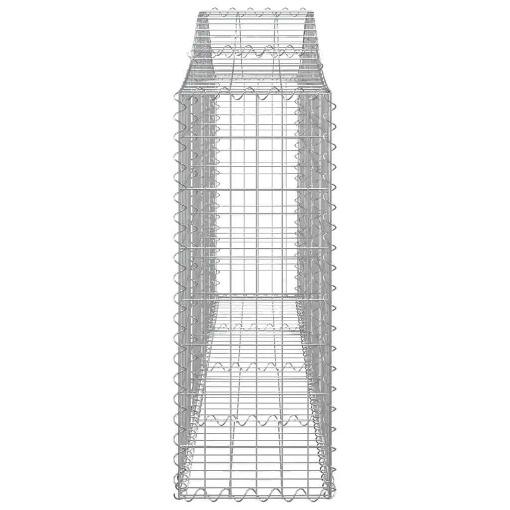 Arched Gabion Baskets Garden Retaining Wall Barrier 200 x 30 x 80/100 cm Silver 4 Piece