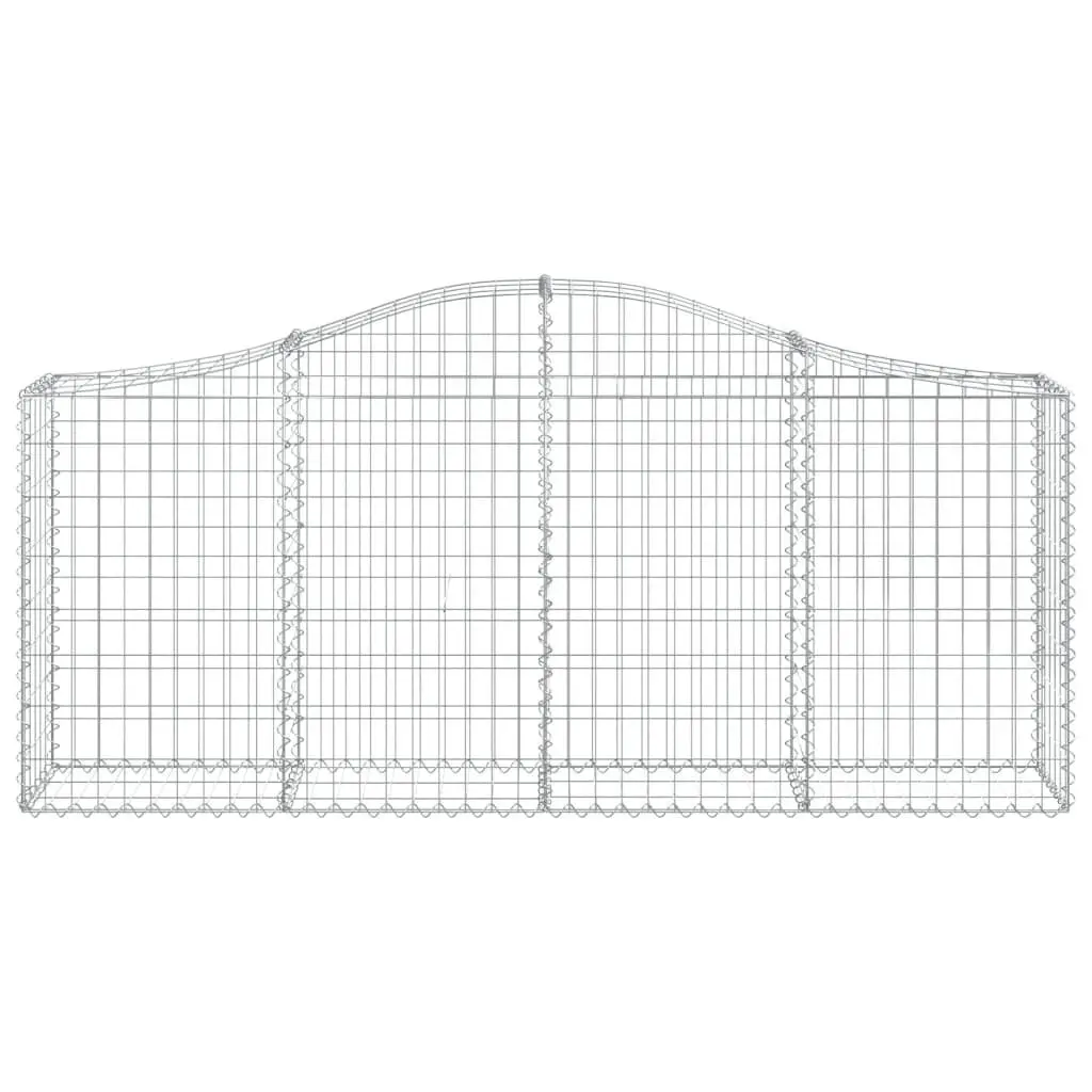 Arched Gabion Baskets Garden Retaining Wall Barriers 5 Piece Silver