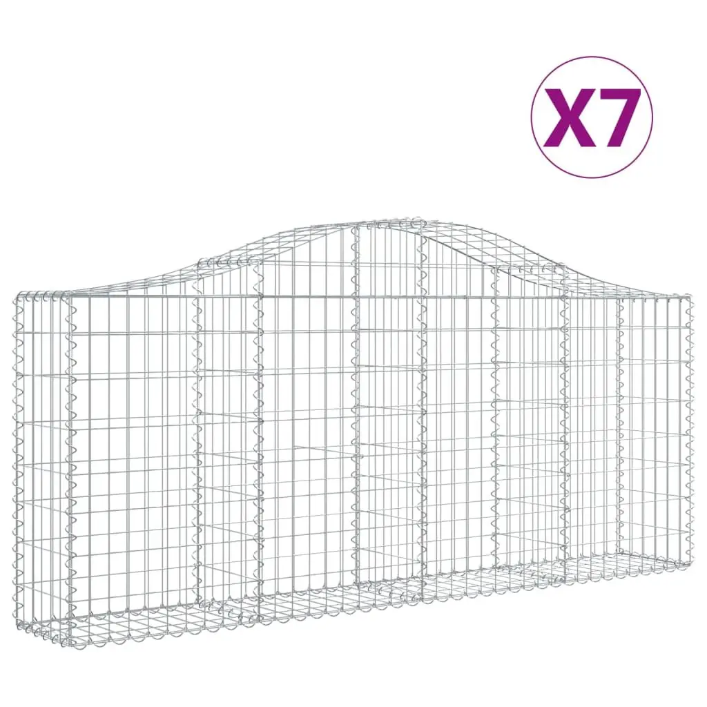 7-Piece Arched Gabion Baskets for Outdoor Projects