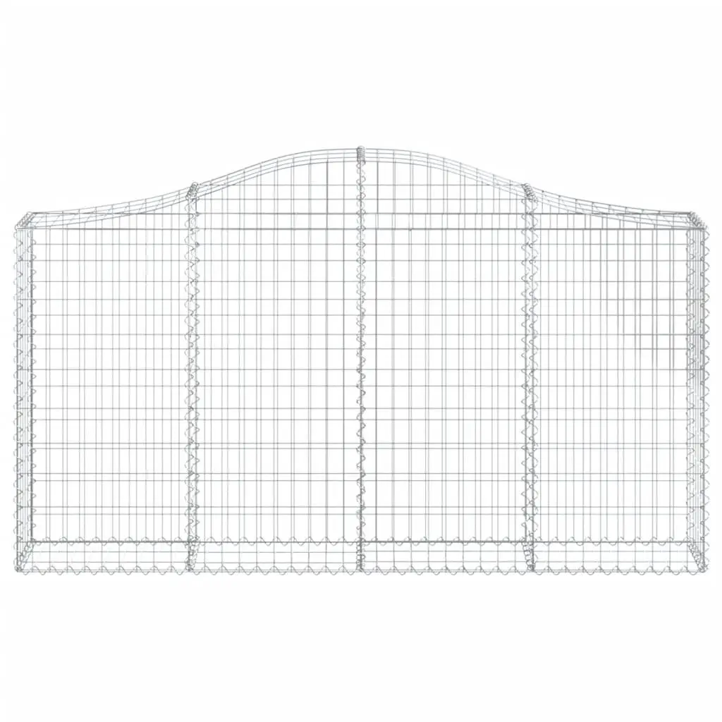 Arched Gabion Baskets Garden Barrier Retaining Wall 200 x 30 x 100120 cm Silver 2 Pieces