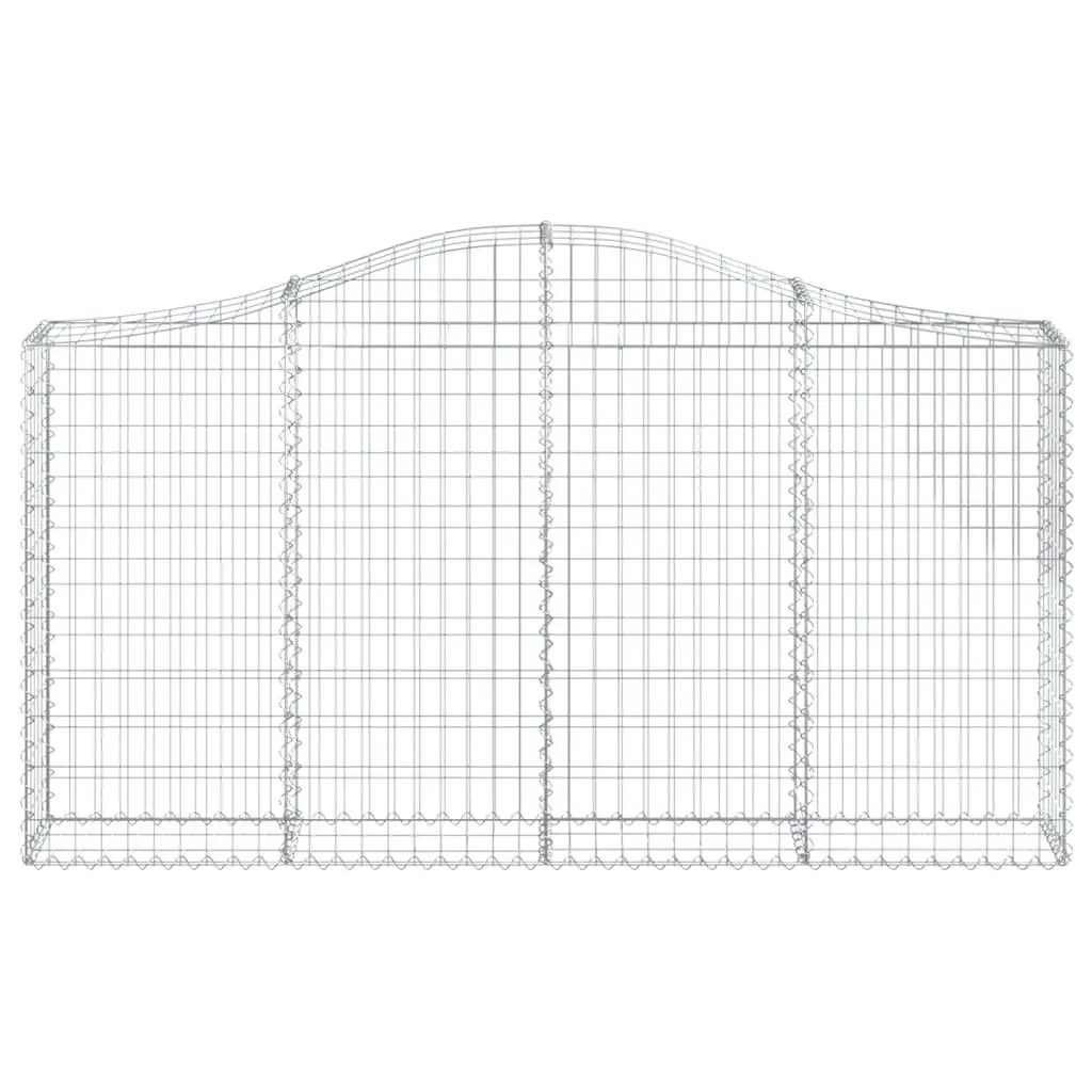 Arched Gabion Baskets Garden Barrier 200 x 30 x 100120 cm Silver 3 Piece