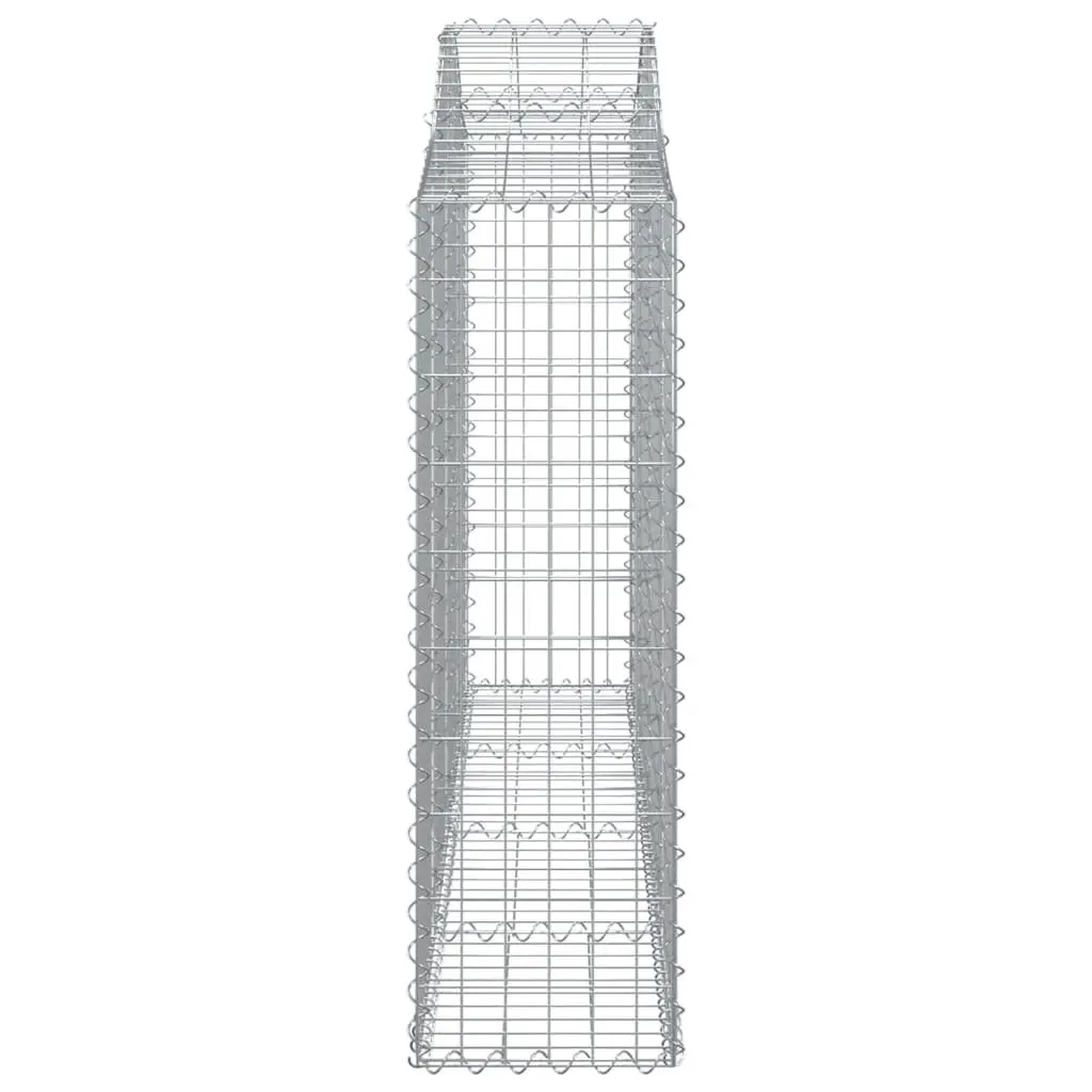 Arched Gabion Baskets Garden Barrier 200 x 30 x 100120 cm Silver 3 Piece