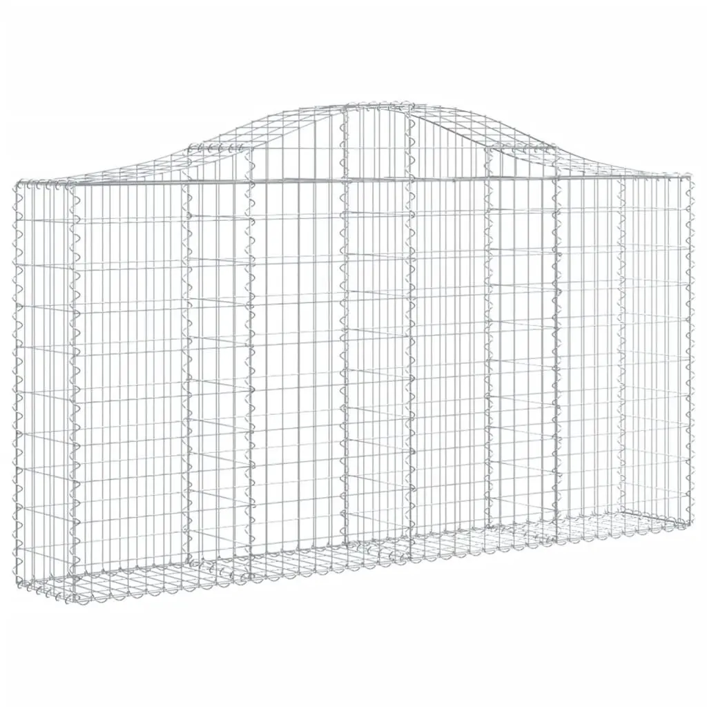 Arched Gabion Baskets Garden Barrier Decorative Retaining Wall 200x30x100120cm Silver 4 Piece