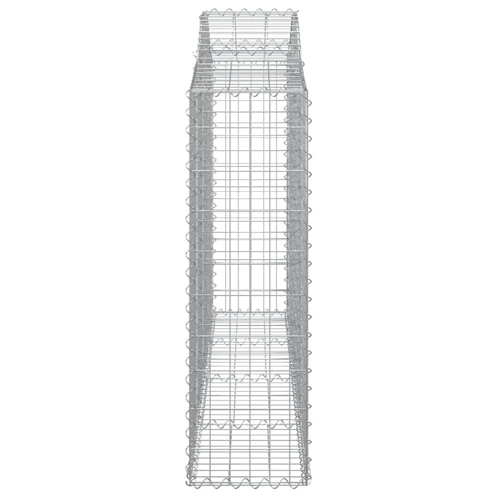 Arched Gabion Baskets Garden Barrier Decorative Retaining Wall 200x30x100120cm Silver 4 Piece