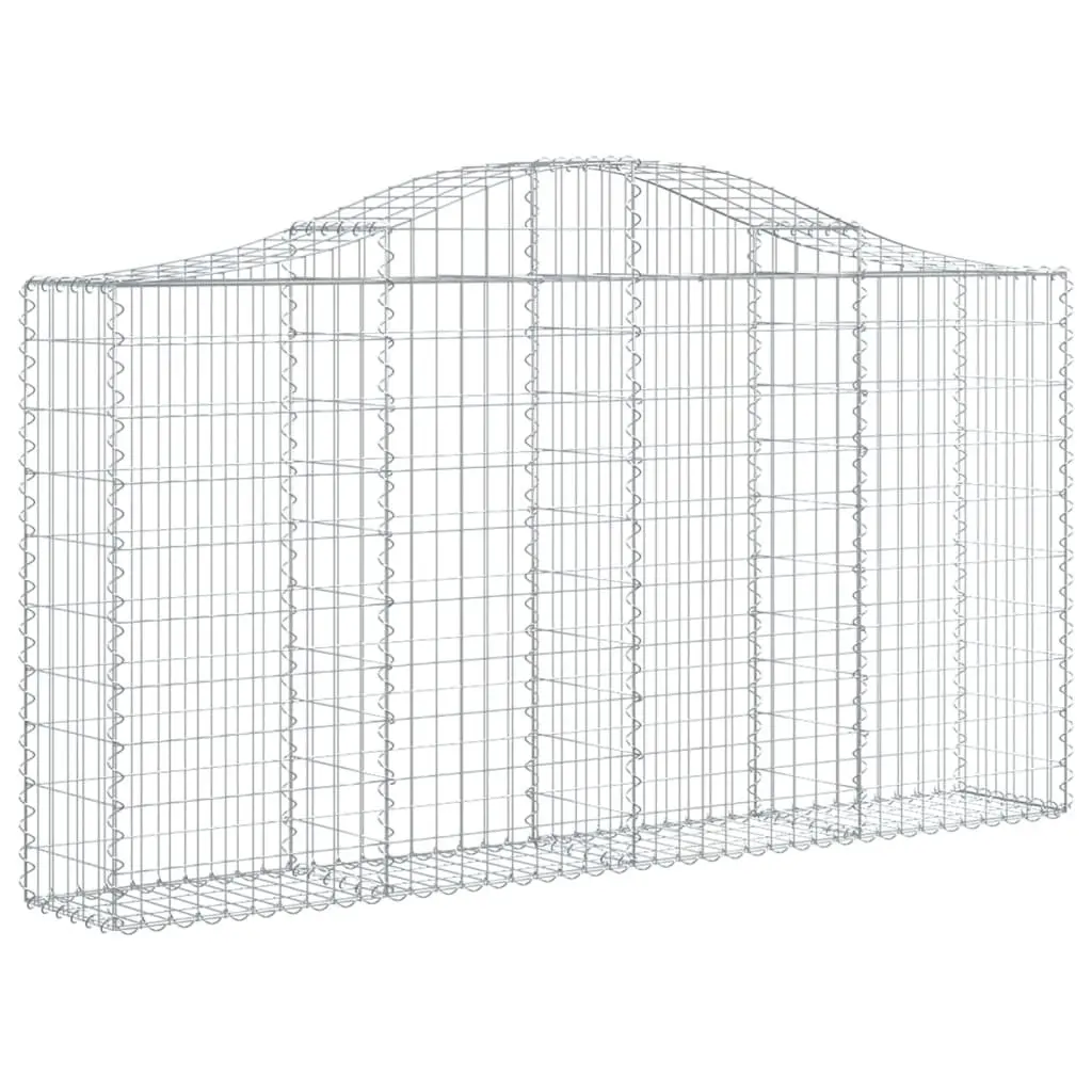 Arched Gabion Baskets Garden Barrier Retaining Wall 200 x 30 x 100120 cm Silver 6 Piece