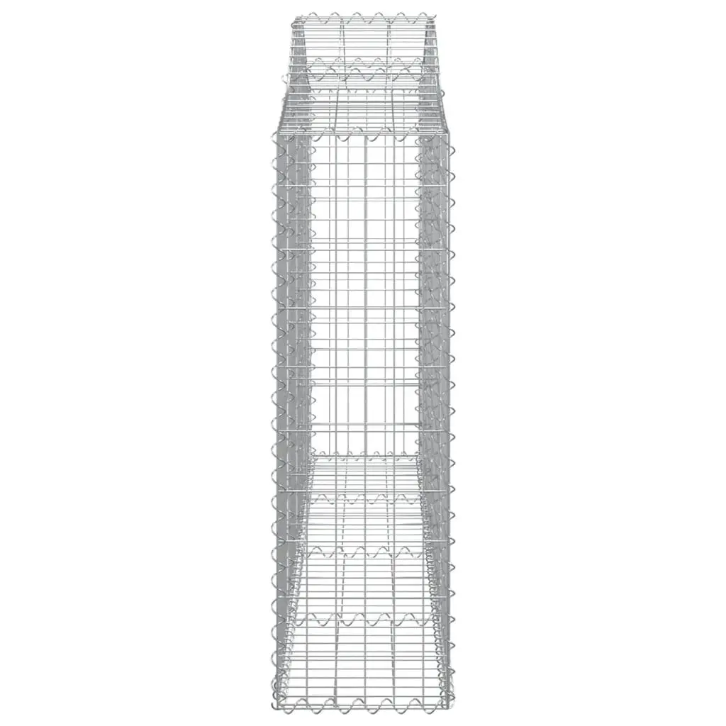 Arched Gabion Baskets Garden Barrier 7 Piece Silver