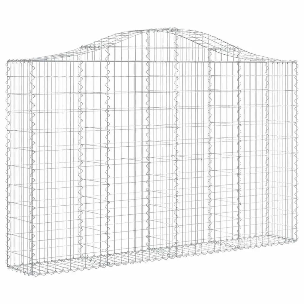 Arched Gabion Baskets Garden Barrier 200 x 30 x 120140 cm Silver 2 Piece