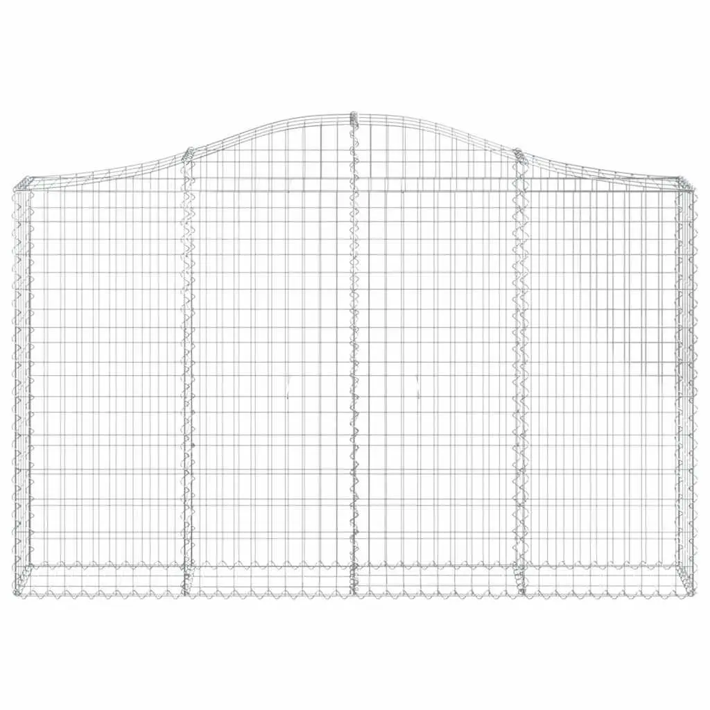 Arched Gabion Baskets Garden Barrier 200 x 30 x 120140 cm Silver 2 Piece