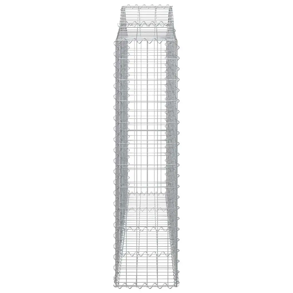 Arched Gabion Baskets Garden Barrier 200 x 30 x 120140 cm Silver 2 Piece