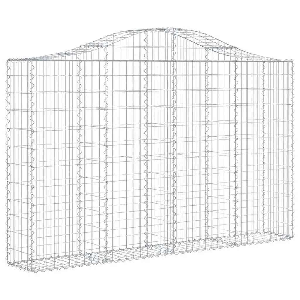 Arched Gabion Baskets Garden Barrier Retaining Wall 200 x 30 x 120140 cm Silver 3 Piece